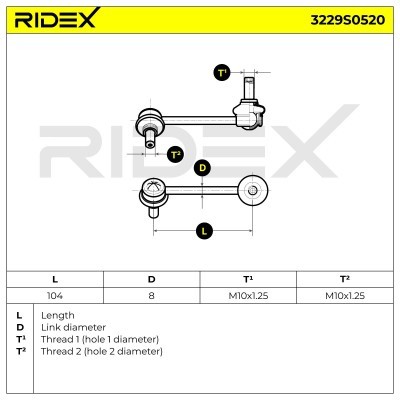 Stabilisator Stange RIDEX 3229S0520 3229S0520 - foto 5