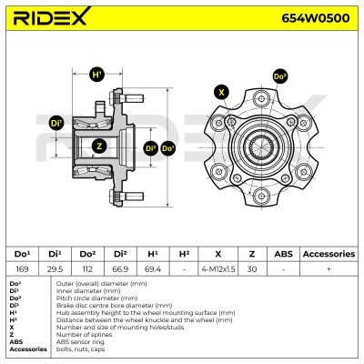 Radlager RIDEX 654W0500 654W0500 - foto 7