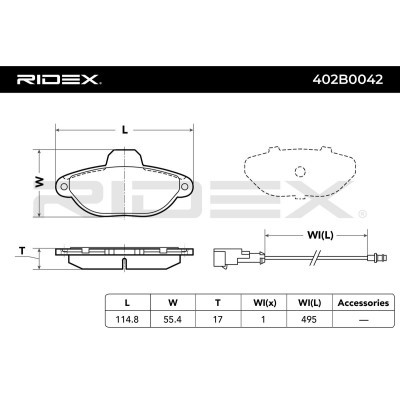 Bremsbeläge Satz RIDEX 402B0042 402B0042 - foto 3