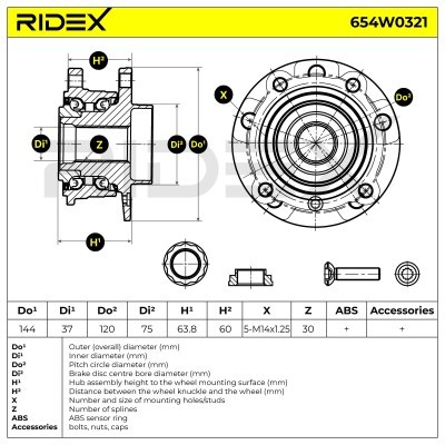 Radlager RIDEX 654W0321 654W0321 - foto 5