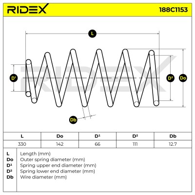 Fahrwerksfeder RIDEX 188C1153 188C1153 - foto 5