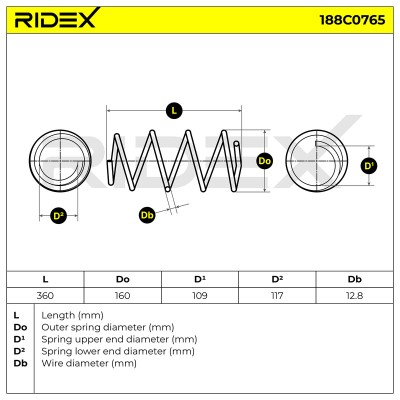 Fahrwerksfeder RIDEX 188C0765 188C0765 - foto 6