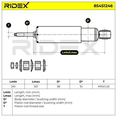 Stoßdämpfer RIDEX 854S1246 854S1246 - foto 8