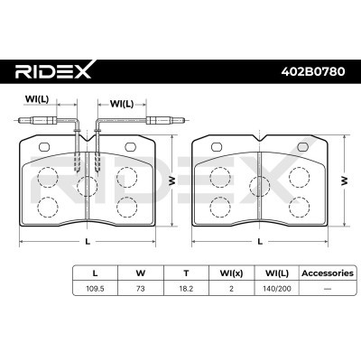 Bremsbeläge Satz RIDEX 402B0780 402B0780 - foto 7