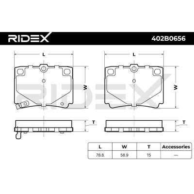 Bremsbeläge Satz RIDEX 402B0656 402B0656 - foto 6
