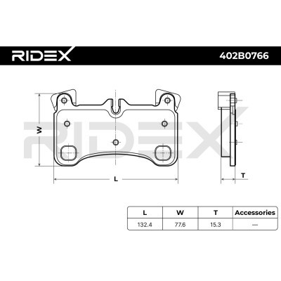 Bremsbeläge Satz RIDEX 402B0766 402B0766 - foto 6
