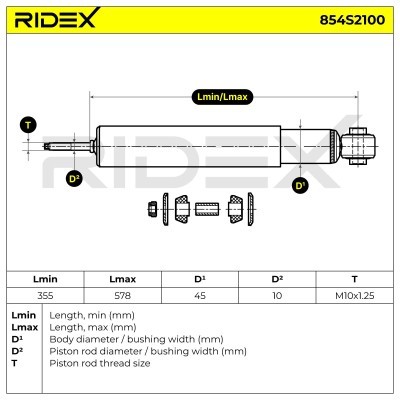 Stoßdämpfer RIDEX 854S2100 854S2100 - foto 7