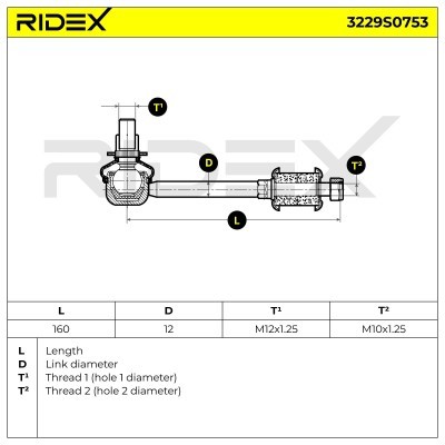 Stabilisator Stange RIDEX 3229S0753 3229S0753 - foto 6