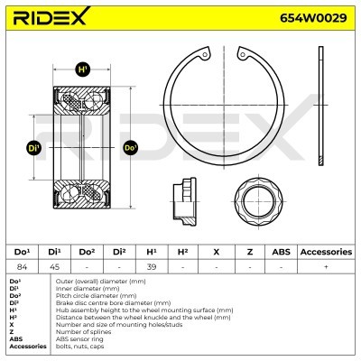 Radlager RIDEX 654W0029 654W0029 - foto 6