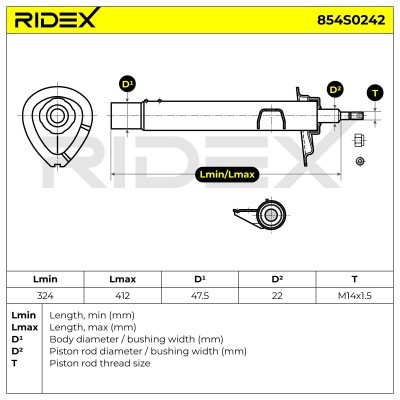 Stoßdämpfer RIDEX 854S0242 854S0242 - foto 8