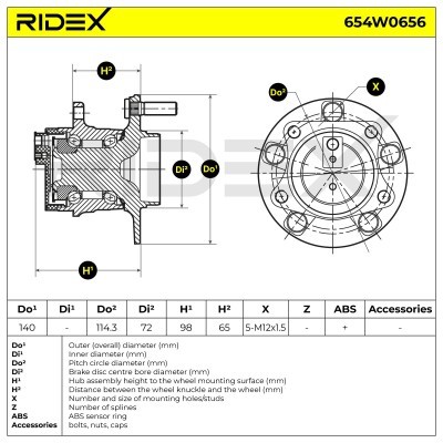 Radlager RIDEX 654W0656 654W0656 - foto 5