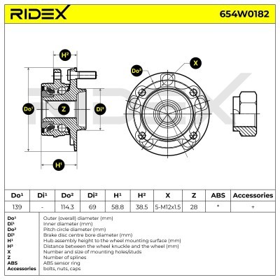 Radlager RIDEX 654W0182 654W0182 - foto 3