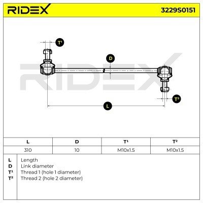 Stabilisator Stange RIDEX 3229S0151 3229S0151 - foto 9