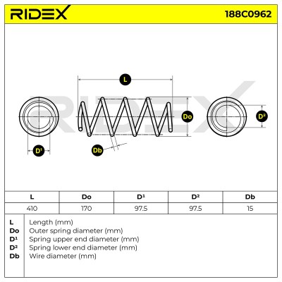 Fahrwerksfeder RIDEX 188C0962 188C0962 - foto 5