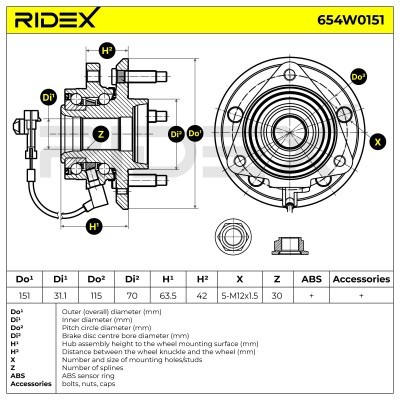 Radlager RIDEX 654W0151 654W0151 - foto 5