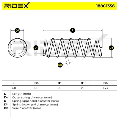 Fahrwerksfeder RIDEX 188C1356 188C1356 - foto 5