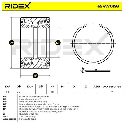 Radlager RIDEX 654W0193 654W0193 - foto 6