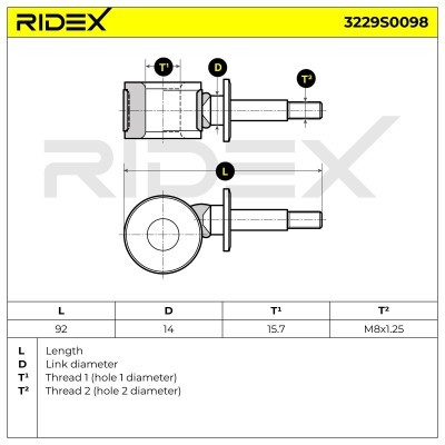 Stabilisator Stange RIDEX 3229S0098 3229S0098 - foto 5