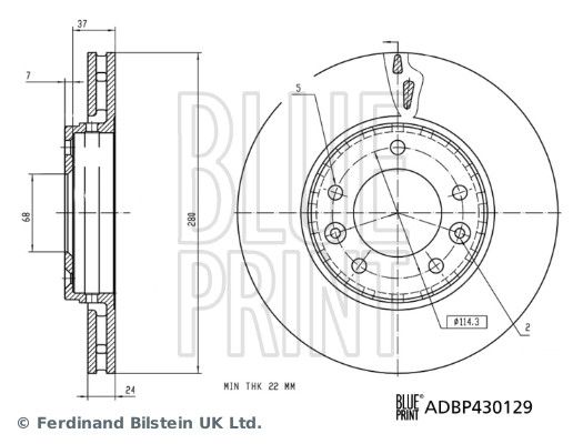 Vordere Bremsscheibe BLUE PRINT ADBP430129 ADBP430129 - foto 3