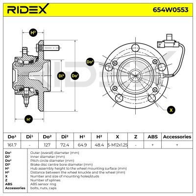 Radlager RIDEX 654W0553 654W0553 - foto 5