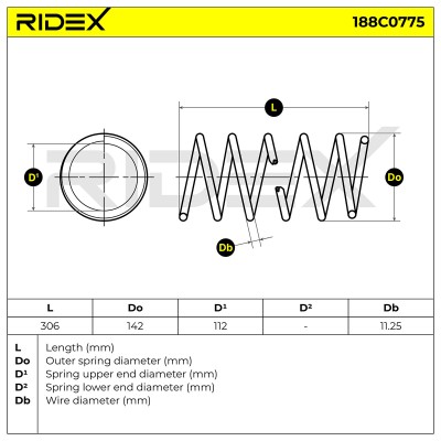 Fahrwerksfeder RIDEX 188C0775 188C0775 - foto 5