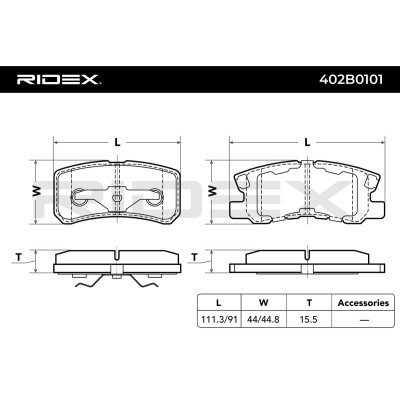 Bremsbeläge Satz RIDEX 402B0101 402B0101 - foto 3