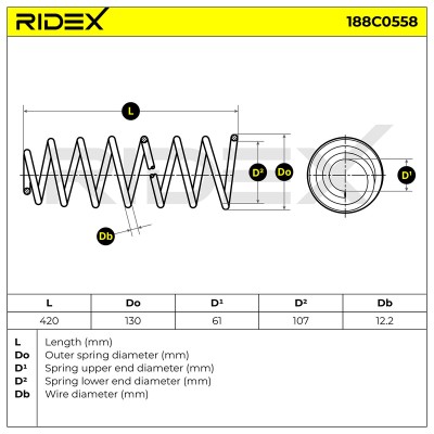 Fahrwerksfeder RIDEX 188C0558 188C0558 - foto 5