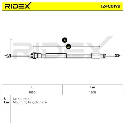 Seilzug, Feststellbremse RIDEX 124C0179 124C0179 - foto 5