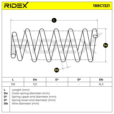 Fahrwerksfeder RIDEX 188C1321 188C1321 - foto 5
