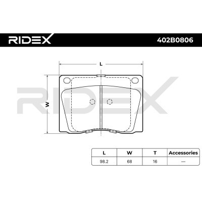 Bremsbeläge Satz RIDEX 402B0806 402B0806 - foto 6