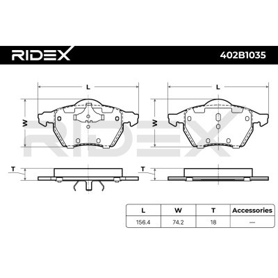 Bremsbeläge Satz RIDEX 402B1035 402B1035 - foto 5