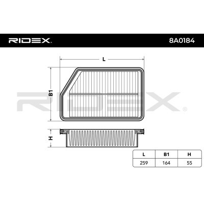 Luftfilter RIDEX 8A0184 8A0184 - foto 3