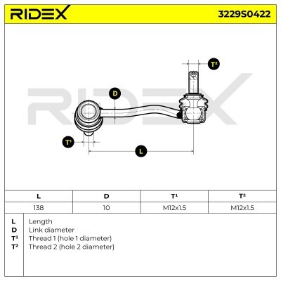 Stabilisator Stange RIDEX 3229S0422 3229S0422 - foto 6