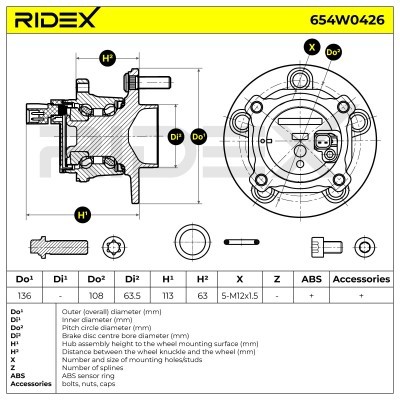 Radlager RIDEX 654W0426 654W0426 - foto 5