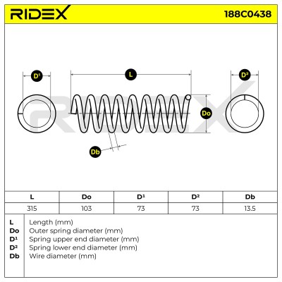 Fahrwerksfeder RIDEX 188C0438 188C0438 - foto 5