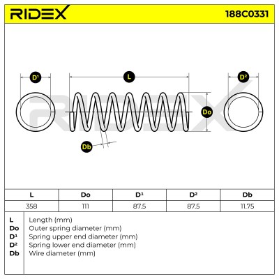 Fahrwerksfeder RIDEX 188C0331 188C0331 - foto 6