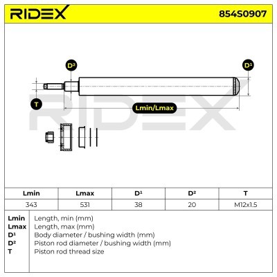 Stoßdämpfer RIDEX 854S0907 854S0907 - foto 5