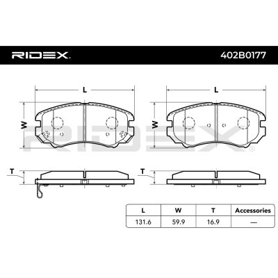 Bremsbeläge Satz RIDEX 402B0177 402B0177 - foto 4