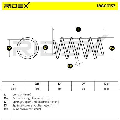Fahrwerksfeder RIDEX 188C0153 188C0153 - foto 5