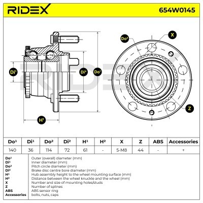 Radlager RIDEX 654W0145 654W0145 - foto 5
