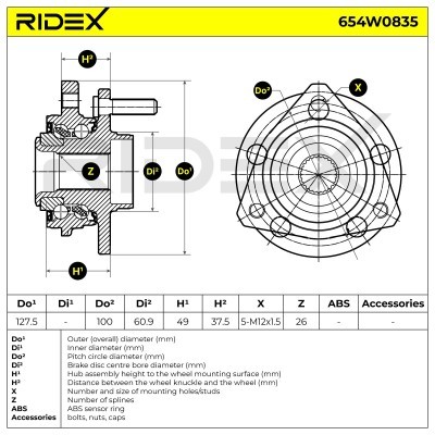 Radlager RIDEX 654W0835 654W0835 - foto 5