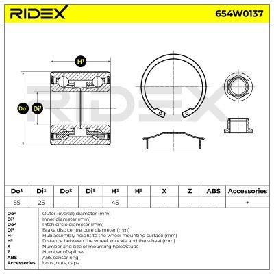 Radlager RIDEX 654W0137 654W0137 - foto 5