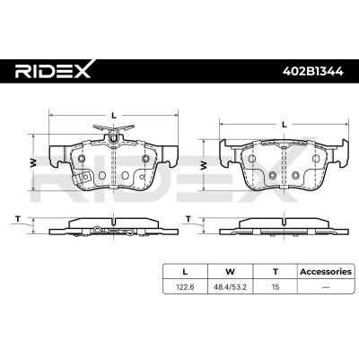 Bremsbeläge Satz RIDEX 402B1344 402B1344 - foto 6