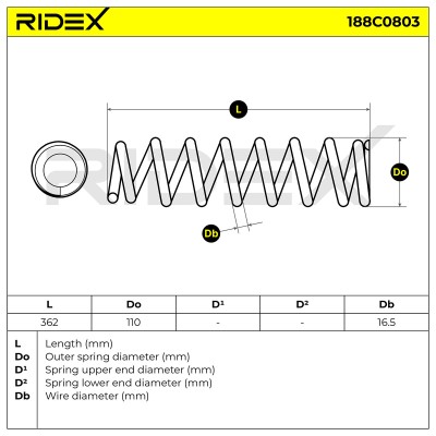 Fahrwerksfeder RIDEX 188C0803 188C0803 - foto 5