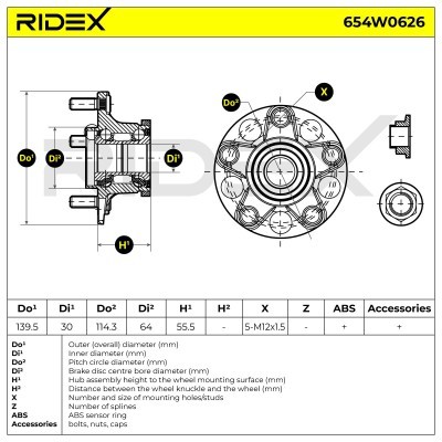 Radlager RIDEX 654W0626 654W0626 - foto 2