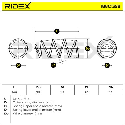 Fahrwerksfeder RIDEX 188C1398 188C1398 - foto 4