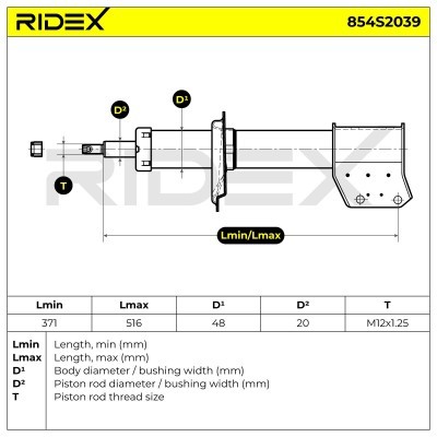 Stoßdämpfer RIDEX 854S2039 854S2039 - foto 8
