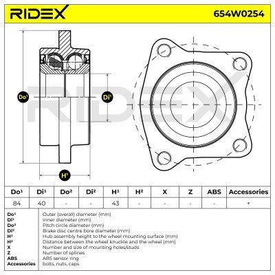Radlager RIDEX 654W0254 654W0254 - foto 5