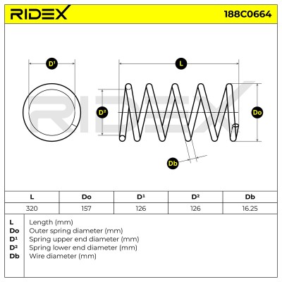 Fahrwerksfeder RIDEX 188C0664 188C0664 - foto 5