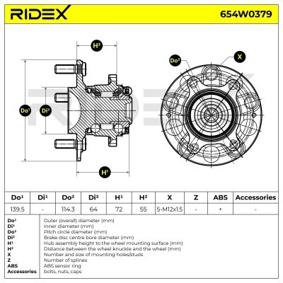 Radlager RIDEX 654W0379 654W0379 - foto 6